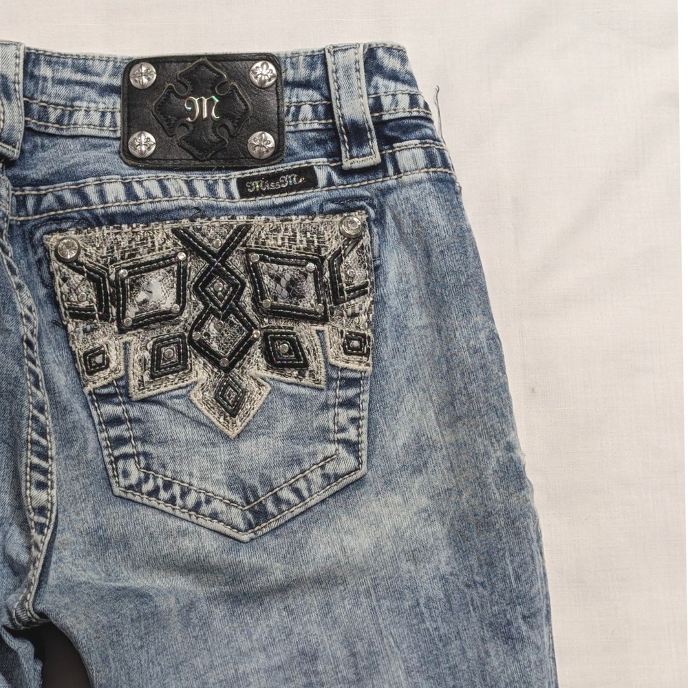 Miss Me Signature Cuffed Skinny Jeans Light Wash Distressed JP8737CK Women's 31
